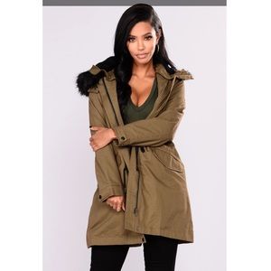 Olive Hooded Utility Jacket